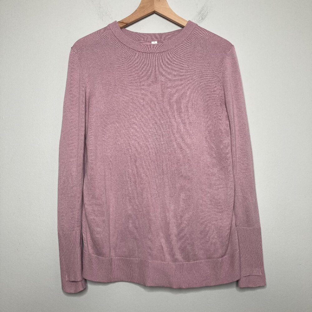 Lululemon Sweater Womens 6 Purple Cashmere Blend Open Back Still At Ease Yoga